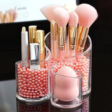 3 Compartments Cosmetic Makeup Organizer Transparent Acrylic Lipstick Holder Display Stand Nail Polish Eyebrow Pencil Storage Box Toothbrush Holder Stationary Holder