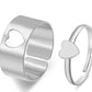 silver heart rings , front side