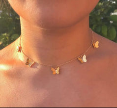 Butterfly Necklace | Gold Plated | Dainty Chain | Layering | Choker Necklace For Girls