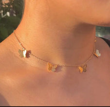 Butterfly Necklace | Gold Plated | Dainty Chain | Layering | Choker Necklace For Girls