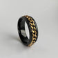 Gold Black Spinning Chain Ring