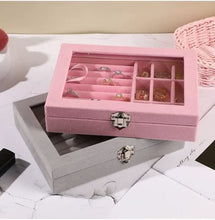 Jewelry Storage Box, Earrings Rings Simple Jewelry ,box With Transparent Window (random Color)