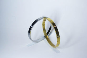 gold-silver essential bracelet , white background , front view