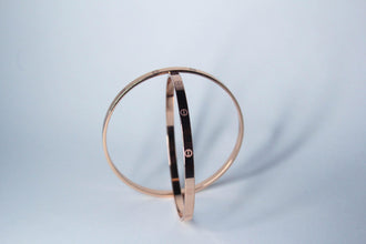 rose gold bangle pair , front side