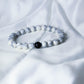 white bead bracelet , front side